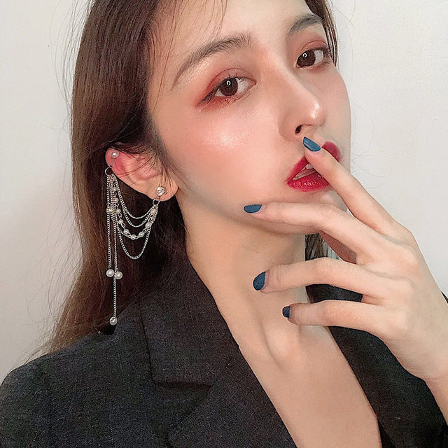 1PC European Style Fashion Vintage Long Chain Cross Zipper Drop Earrings for Men and Women Party Punk Jewelry Gift Brincos
