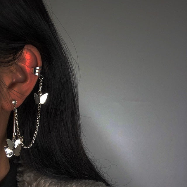 1PC European Style Fashion Vintage Long Chain Cross Zipper Drop Earrings for Men and Women Party Punk Jewelry Gift Brincos