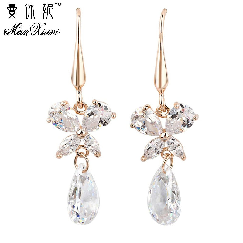 Women Earrings Cubic zircon Gold Colored Earring Fine Jewelry Pendientes For Women Costume jewelry earrings joias e bijuterias