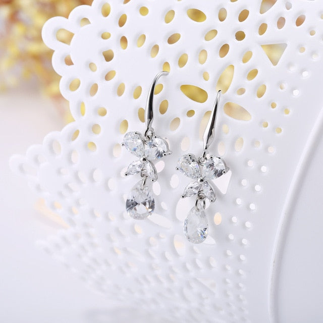 Women Earrings Cubic zircon Gold Colored Earring Fine Jewelry Pendientes For Women Costume jewelry earrings joias e bijuterias
