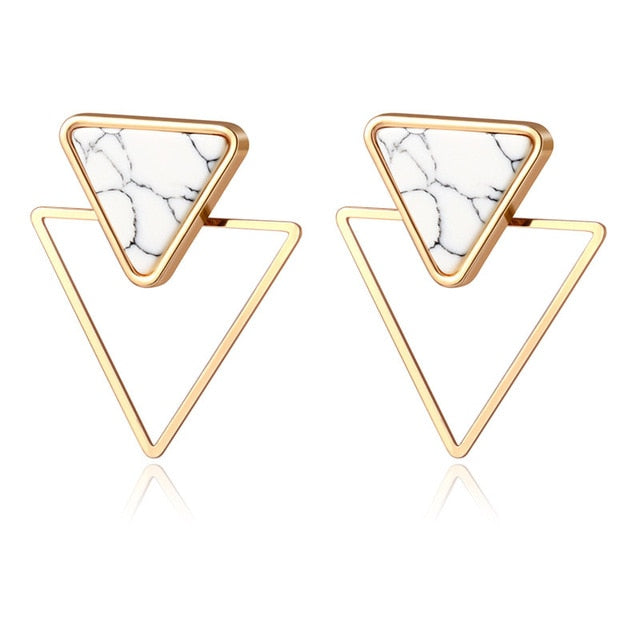 BICUX New Fashion Round Dangle Drop Korean Earrings For Women Geometric Round Heart Gold Earring Wedding Jewelry
