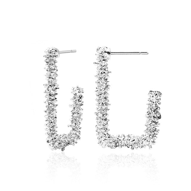 BICUX New Fashion Round Dangle Drop Korean Earrings For Women Geometric Round Heart Gold Earring Wedding Jewelry
