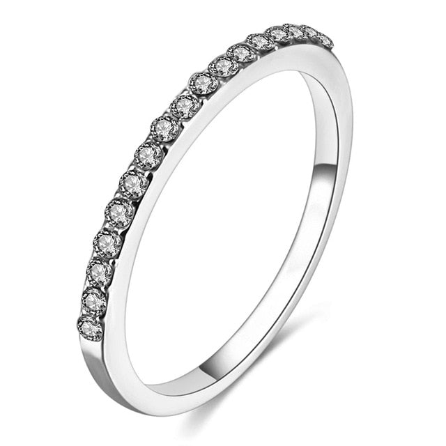 Vienkim Fashion Silver Color Rings For Women Charm Classic Round Full Pave AAA Cubic Zircon Engagement Wedding Ring Band Jewelry