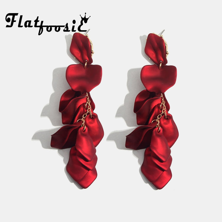 Flatfoosie Fashion Acrylic Resin Drop Earrings For Women Vintage Geometric Long Dangle Statement Earrings Wedding Party Jewelry