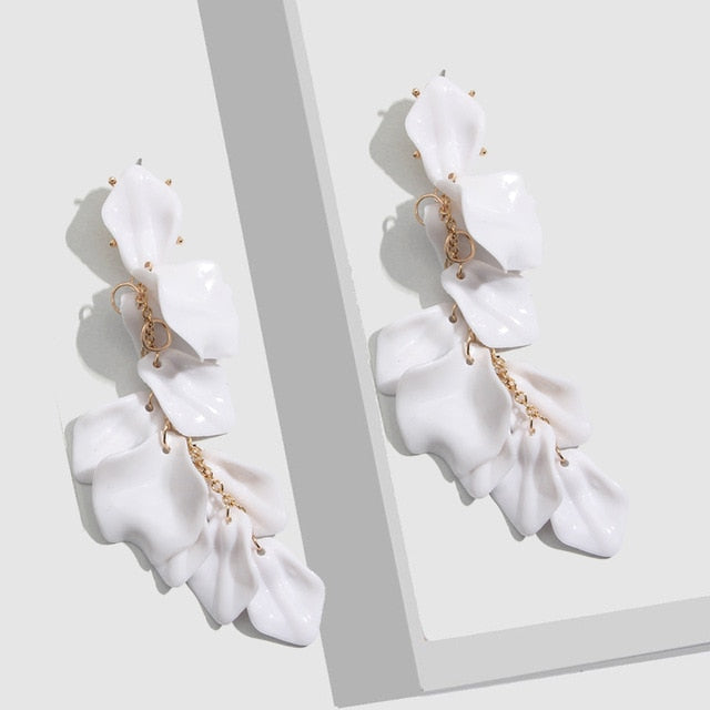Flatfoosie Fashion Acrylic Resin Drop Earrings For Women Vintage Geometric Long Dangle Statement Earrings Wedding Party Jewelry