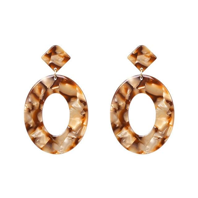 JURAN 2019 new long dangle resin green leaves earrings party jewelry accessories handmade fashion acrylic earrings for women