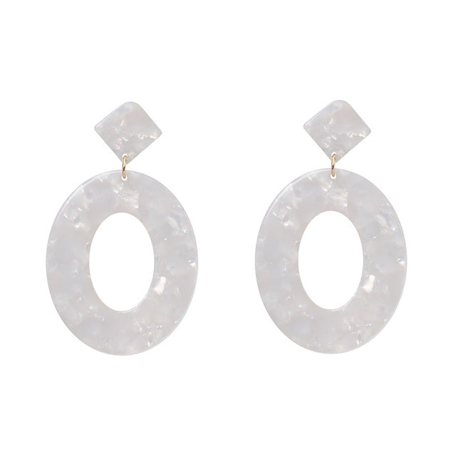 JURAN 2019 new long dangle resin green leaves earrings party jewelry accessories handmade fashion acrylic earrings for women