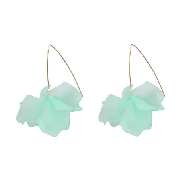 JURAN 2019 new long dangle resin green leaves earrings party jewelry accessories handmade fashion acrylic earrings for women