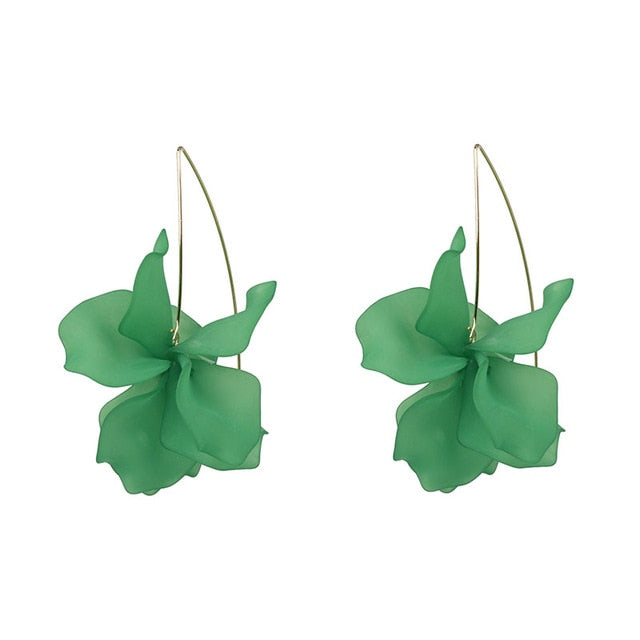 JURAN 2019 new long dangle resin green leaves earrings party jewelry accessories handmade fashion acrylic earrings for women